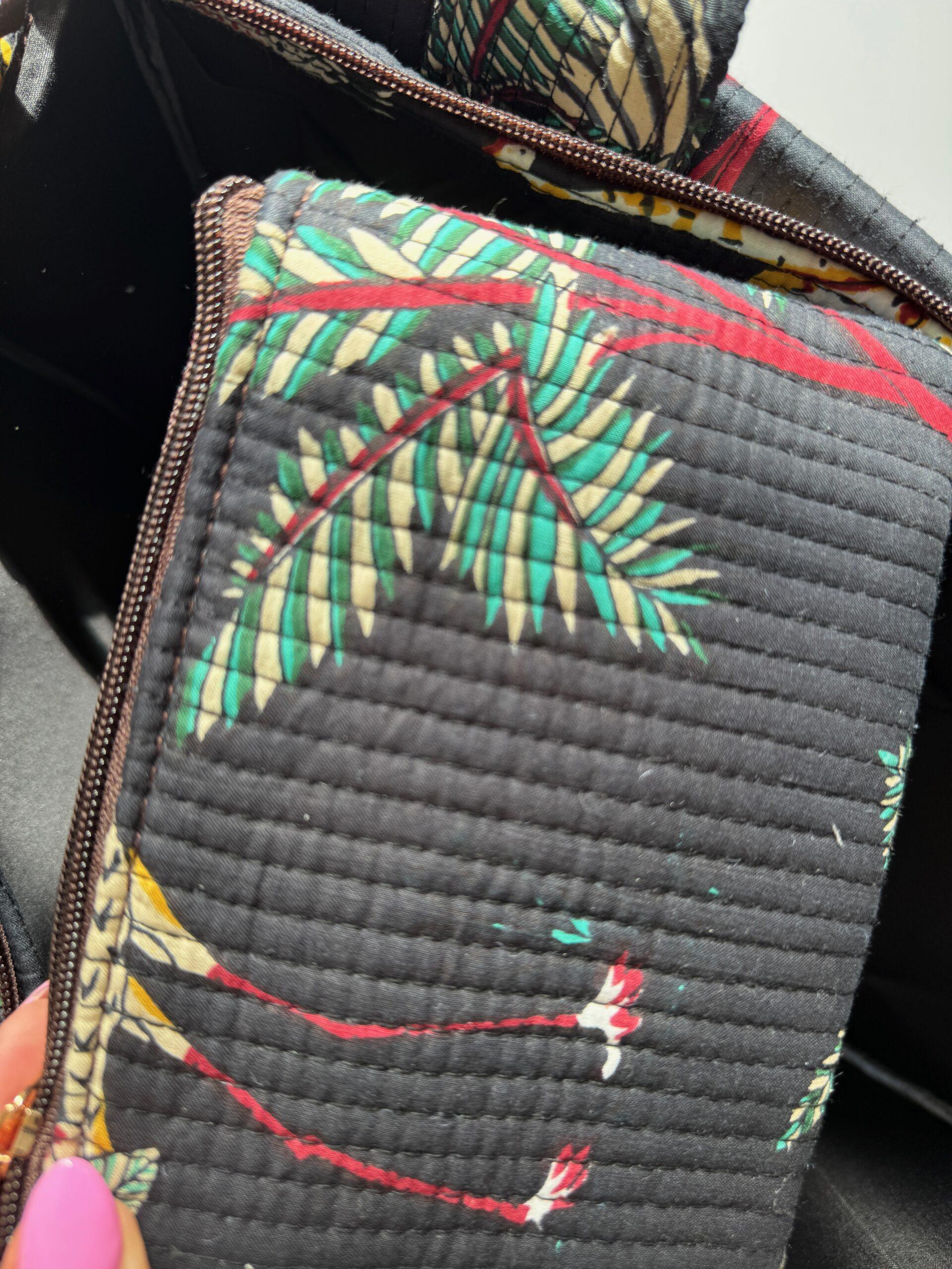 Wild Savanna Tote - Black Jungle Print Cotton Quilted Tote Bag