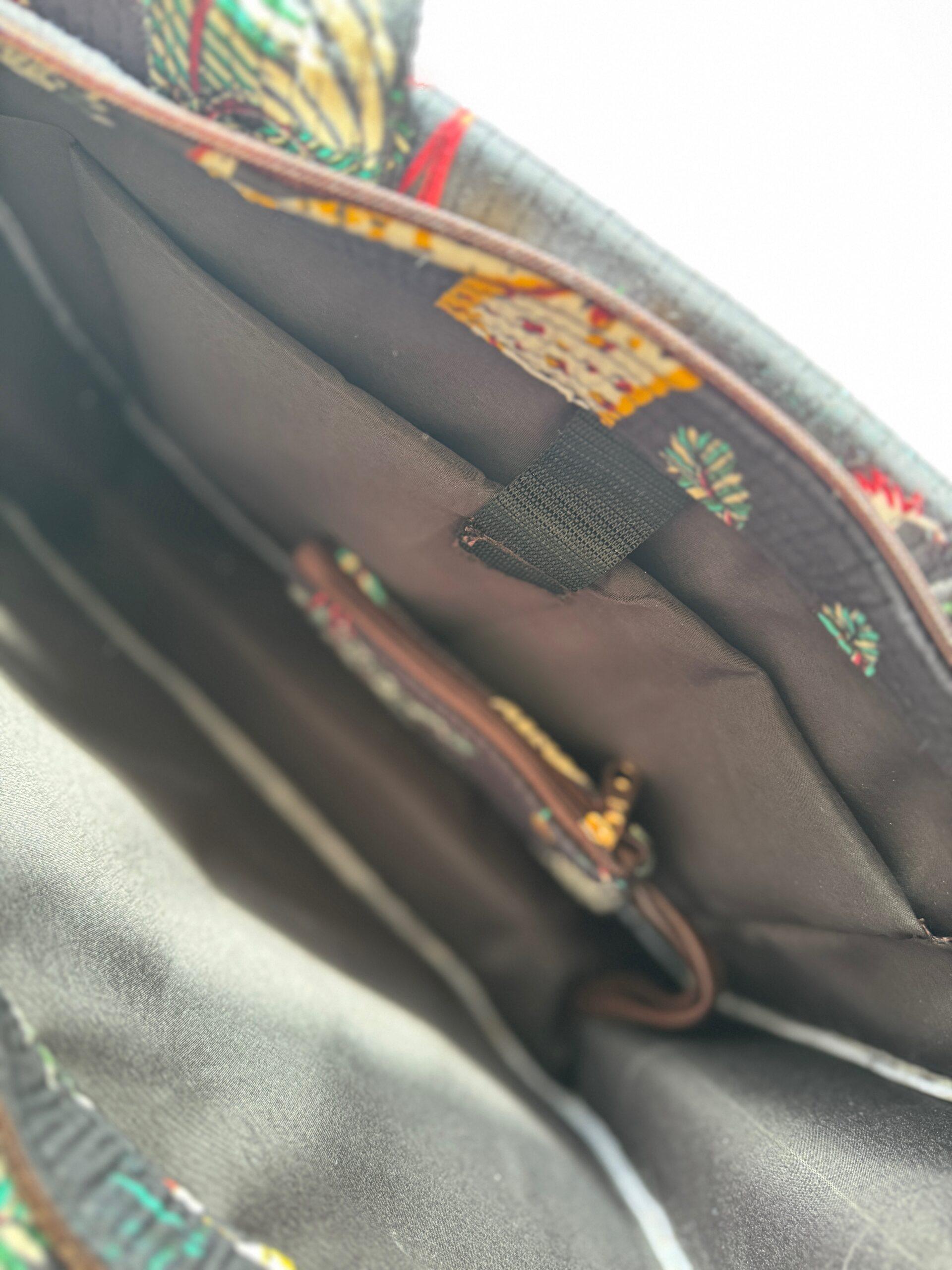 Wild Savanna Tote - Black Jungle Print Cotton Quilted Tote Bag