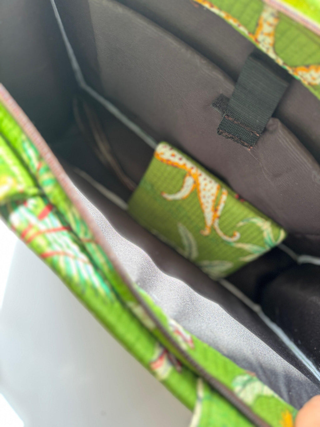 Wild Savanna Tote - Green Jungle Print Cotton Quilted Tote Bag