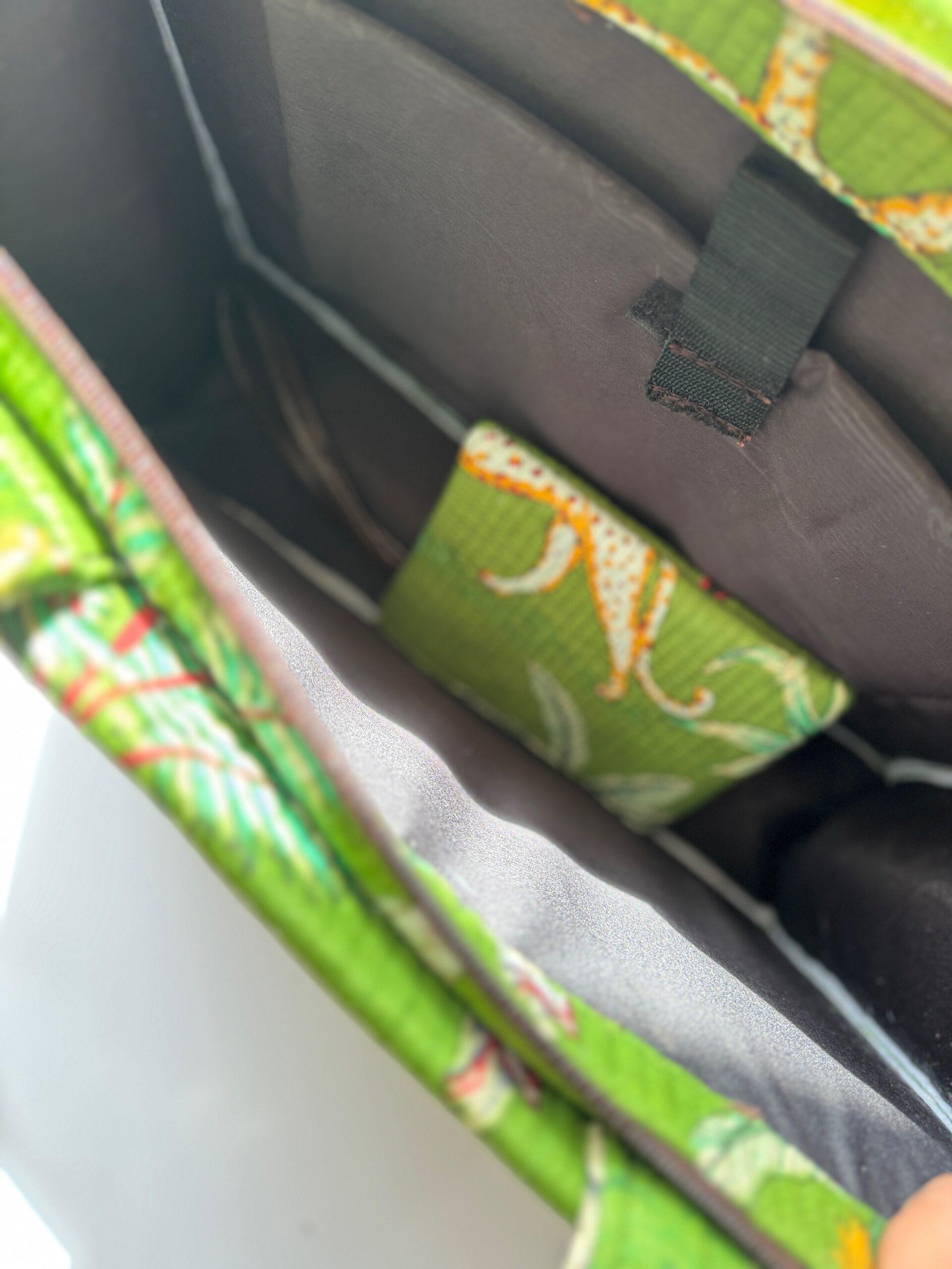 Wild Savanna Tote - Green Jungle Print Cotton Quilted Tote Bag