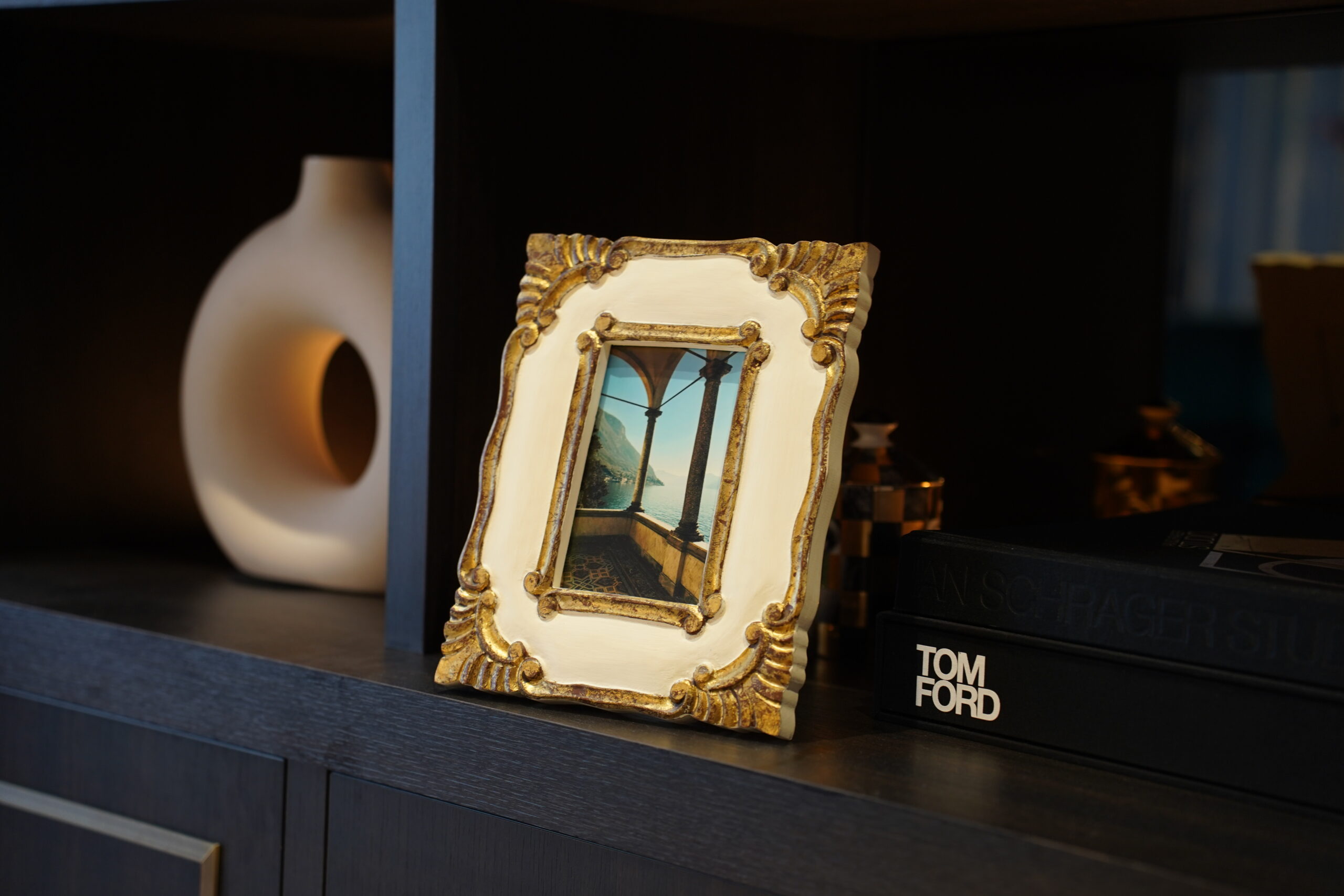 Majestic - Warm Cream and Gold Leaf MDF Photo Frame